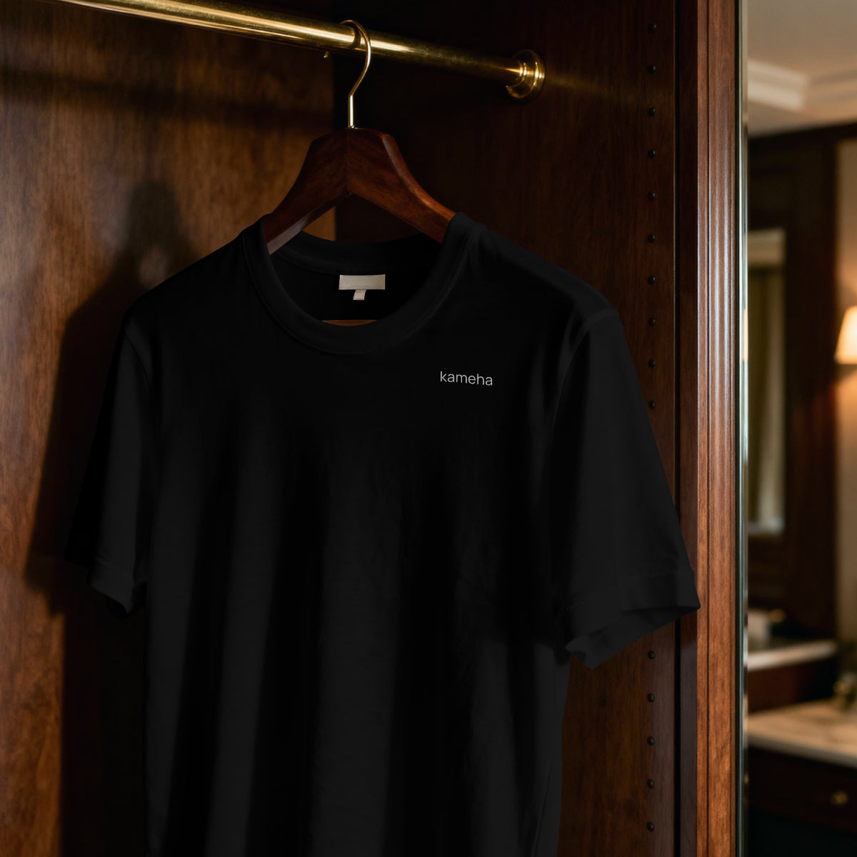 Kameha - white on black - tshirt
