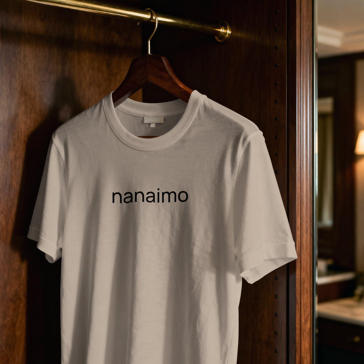 Nanaimo - black on sand - tshirt