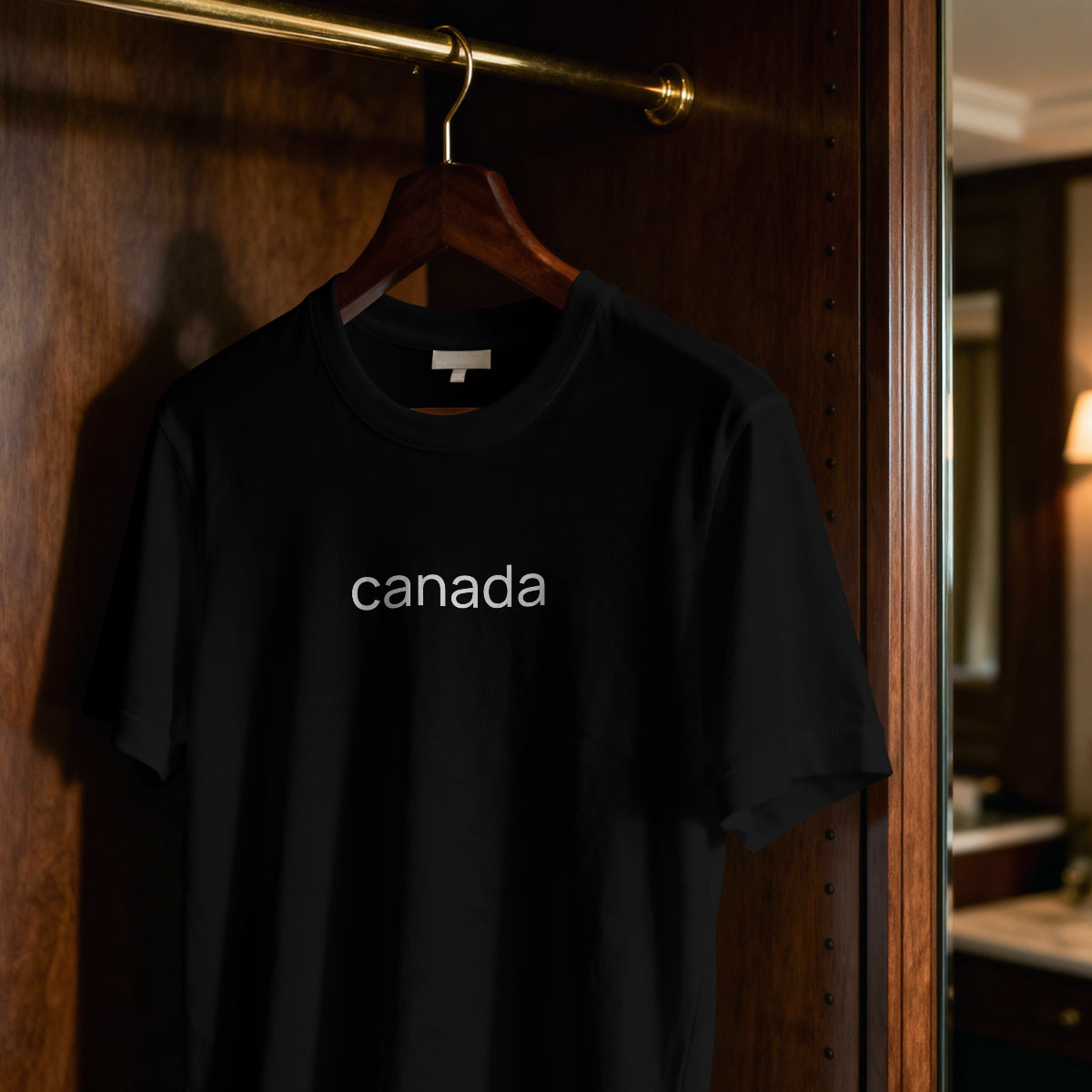Canada - white on black - tshirt